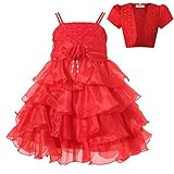 CHD 女の子 スパンコール 子供ドレス 2点セット　キッズワンピース 女の子スカート ガールズフォーマル パーティー 発表会 結婚式 入園式 演奏会 花嫁介添人 七五三 卒業式 お嬢様のドレス (1