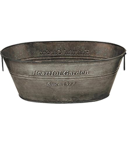 Amazon.co.jp: アンティーク風ブリキポット ブリキバケツ型 100φ