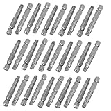 uxcell　トルクスドライバービット　ドライバービット　磁気　グレー　6.3mmのシャンク径　T30のヘッド　30個