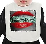 Sexy Lips I Wanna Do Bad Things With You ネクタイを有する有機ビブ Medium