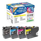 ブラザー brother LC411-4PK 4色パック対応 ジットリサイクルインクカートリッジ【JIT-B4114P】