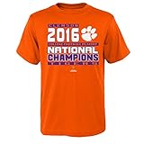 NCAA Clemson Tigers Boys National Champs Stacked Short Sleeve Tee M ( 10 – 12 )