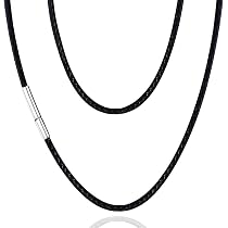 Amazon | Richsteel 紐ネックレス メンズ ブラック ワックスコード