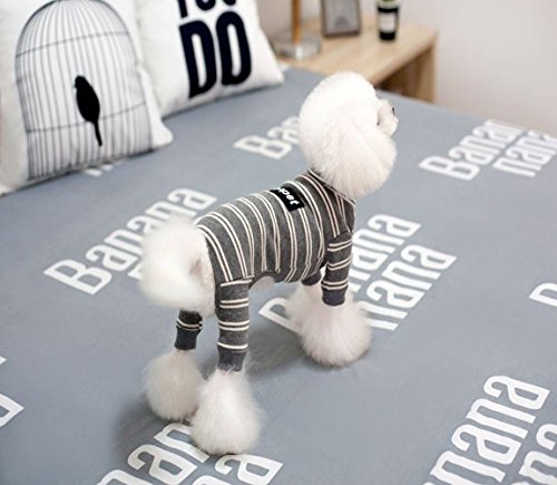 2018新作!小 中型犬服 レイシークラシック(Lacey Classic) 洋服ペット服 ペット用品 ペットウェア オシャレ犬服 犬用品 かわいいプリント犬ジャンプスーツロンパース冬ペット服暖かい子犬犬4脚ソフトパジャマおしゃれ撮影物ペットアクセサリーギフトプレゼント (M, グレー)