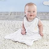 ベビーアスペン Baby Aspen 男女兼用白xグレー星柄モスリンコットンブランケットスリーパー(ギフトボックス入り) [並行輸入品]