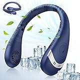 首掛け扇風機 5000mAh折りたたみ式ブレードレスネックファンポータブル充電式ネックファン 3つの速度調整360°冷却気流 ハンズフリーウ