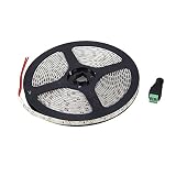 XKTTSUEERCRR 3528 SMD 16.4Ft 5Meter 600LEDs Warm White Flexible Waterproof Strip Lighting With DC Po