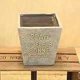 ナチュラルガーデン雑貨/鉢：ドゥーアロースクエア* ホワイトグレー【GF1619】