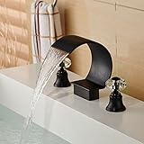 Luxury浴槽蛇口オイルはブロンズウォーターフォール浴室蛇口クリスタルハンドルミキサータップ