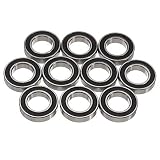 Kitoola 10ピース 6903-2RS ベアリング17x30x7mm ボールベアリングブラックボールベアリング