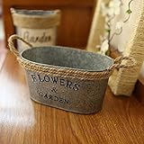 VANCORE Mini Rustic Metal Bucket Flower Container Pitcher Vase [並行輸入品]
