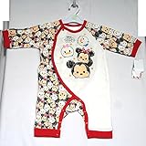 (ディズニー)Disney ディズニーベビー子供服 ミッキー＆ミニー ツムツム プレオール サイズ：60〜70（赤）