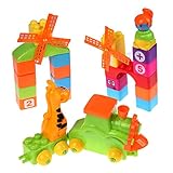 サクララ（Sakulala）幼児 子供 積み木 ブロック おもちゃ 知育 立体 パズル（男女共用) 43PCS カラフル組み立てセット