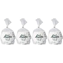 Kalita Wave 185 Paper Filters - 4 Packs Of 100 (Total 400 Filters), White, Japan Import For Pour-Over Coffee
