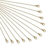 [nbeads] 約20本 長さ50cm 304ステンレス ネックレス チェーン 細め シルバー レディース 幅1.5mm ネックレスチェーン アクセサリーパーツ ハンドメイド 手作り用品 ジュェリー かわいい ゴールデン