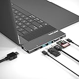 WAVLINK 7-in-1 USB-C/ハブThunderbolt 3 Dock ドッキングステーション 100W出力USB Power Delivery 対応 40Gbps Thunderbolt Type-Cポート、4K対応 HDMIポートUSB-C、2 xUSB-Aポート 1Gbps イーサネット microSD＆SDカード スロット搭載 グレーMacbook pro 2016-2021、Mac book air 2018-2021に対応 軽量 コンパクト