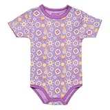 デンマークの子供服ブランドＦＩＸＯＮＩ パープル フラワー 半袖 ボディスーツ 綿１００％ 92ｃｍ