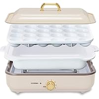 アイリスオーヤマ ホットプレート たこやき器 深鍋 2way 洗いやすい おしゃれ 温度調節機能付き 保証付き PHP-1002TC-VC バニラクリーム