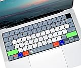 キーボードカバー 2024 2023 Apple MacBook Pro 14インチ/16インチ A3112 A3401 A3185 A2992 A2442 A3403 A3186 A2991 A2780 M4 M3 チップ、MacBook Air 344 .5インチ 3インチ 3.5インチ A2681 A2941 スキン MAC OS ショートカット ホットキー-グリーン