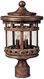 Maxim Lighting 3137CDSE Three Light Sienna Seedy Glass Post Light, Copper [並行輸入品]