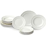 Villeroy & Boch Manoir 18点 食器セット プレート&ボウル プレミアム磁器 ドイツ製 ホワイト L