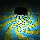 GLISTENY Glass Ball Lamp Solar Lights Color Changing LED Night Light Mosaic Waterproof For Indoor or