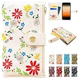 らくらくスマートフォン F-53E 用 ケース 手帳型 カバー 手帳型ケース F-53Eケース F-53Eカバー F-53E手帳型 F53E スマホケース スマホカバー おしゃれ花刺繍 アイボリー