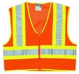 MCR Safety WCCL2OFRX4 Class 2 Polyester Mesh Flame Resistant Safety Vest with 3M Scotchlite Yellow/S