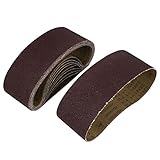 uxcell 研磨ベルト サンドペーパー アブレシブ ダークブラウン 36グリット 10個