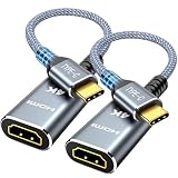 Highwings USB C - HDMI 変換アダプタ 4K@60Hz Type-C 変換アダプタ タイプC 変換コネクター [Thunderbolt 3 / 4] スマホ 変換ケーブル USB C端子からHDMIメス iPhone 15 Pro/iMac/Air 2023/ S23/ XPS 17 などに対応 (2, 灰)