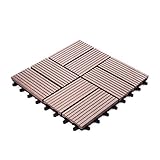 ウッドパネル ウッドタイル ウッドデッキ 人工木【タイプA】【ダークブラウン】樹脂 ベランダタイル ジョイントパネル 木製タイル (108枚セット)