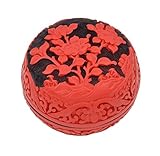 かわいい中国風マルチ花柄彫漆宝石箱の2つの小品