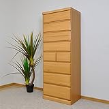 チェスト 開梱設置 幅60 タワーチェスト 8段 桐たんす 大川家具 箪笥 ハイチェスト 桐無垢 AYU-3-167-KK (ナチュラル)