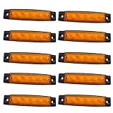 pikake bay サイドマーカー ランプ 車用 LED 12V 24V 兼用 6連 トラック ライト 10個セット アンバー