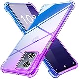 Moto G64 5G 用 Moto G64y 5G 用 ケース クリア 薄型 グラデーション色 軽量 tpu 耐衝撃 スマホケース 透明 米軍MIL規格取得 おしゃれ 黄変防止防塵一体型 人気 モトローラ モト G64 5G 用 携帯カバー 紫/ブルー MD-JBK-062-05