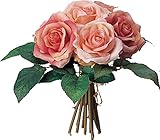 asca 造花 ローズブーケ ピンク A-36110-003