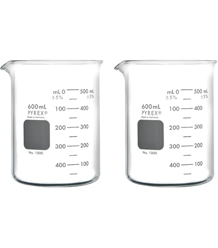 Corning PYREX 1000-600 Griffin Low Form 600mL Beaker, Double Scale - View #2
