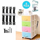 安全&テレビ転倒防止家具ストラップX 4 with Freeベビー安全locks-child校正ストラップ。Heavy Dutyメタル家具アンカーstraps-quakehold safety-fla