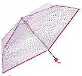 ドット柄 ビニール傘 折り畳み傘 視界 良好 ケース 携帯 軽量 撥水 コンパクト (ピンク)
