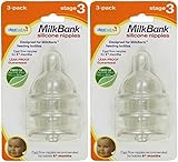MilkBank Silicone Nipples 6 Pack-stage 3 by Dexbaby