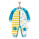YUEGUANG ベビー服 新生児服 ロンパース カバーオールロ 星柄 コットン100% 前開き 長袖 可愛い かっこいい おしゃれ 春秋冬 カジュアル　新生児　男の子　女の子　出産祝い　 (73cm