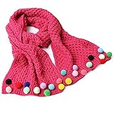 Butterme 可愛い キッズ ニット スカーフ ベビー 子供用 防寒 マフラー 秋冬 暖かい編み込みマフラーネックウォーマー 幼児 女の子 男の子