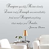 Pop Decors WL-0146-Vb Inspirational Quote Wall Decal, and Never Regret Anything That Makes You Smile