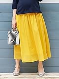 Angeliebe エンジェリーベ マタニティ コットン ローン マキシ スカート 妊婦服 産前 産後 フリー イエロー 22019 22019100