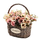 人工花は偽の花ピンクの花バスケットバスケットハンギング