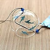 風鈴 ガラス 風鈴 ウィンドチャイム 夏の風物詩 青い金魚 可愛い 装飾
