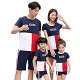 （JUTAOPIN）【親子 ペアルック】 親子 ペア ｔシャツ ＆ ショートパンツ レディース 親子ペア パパ ママ 春 夏 メンズ 子供 男の子 女の子 ｔシャツ 半袖 花柄 90 100 110 