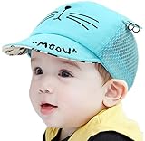 【SEBLES】ベビー 赤ちゃん 帽子 キャップ 猫 夏 6ヶ月〜18ヶ月 44〜48cm お出かけ ブルー ワンサイズ