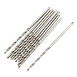 uxcell ツイストドリルビット　ドリル刃　1.2mmx20mm　高速度鋼　ストレートシャンク　シルバートーン　10個入り