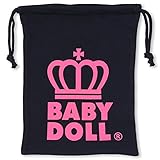 ベビードール 王冠ロゴキンチャク キッズ ベビー Mサイズ ブラック×ラズベリー